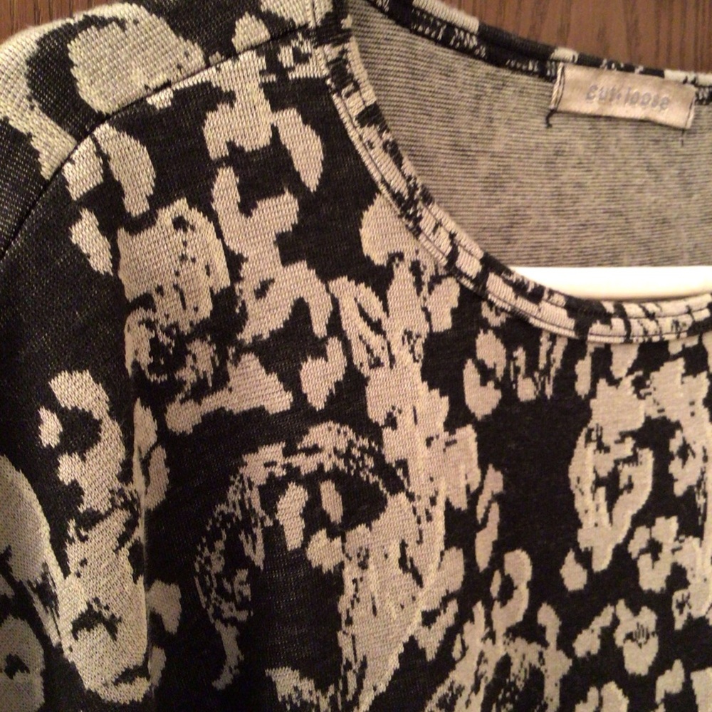 Cut Loose black beige tunic top pockets jersey viscose OS M-XL - Picture 7 of 14